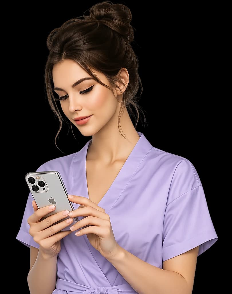 Profesional de belleza con Aura